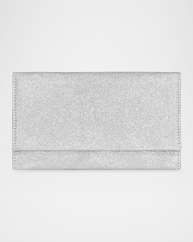 Metallic Glitter Flap Clutch Wallet
